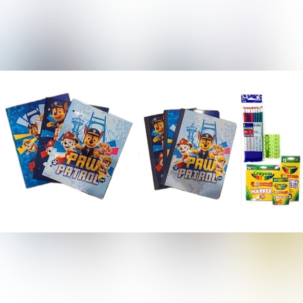 Paw Patrol Back to School Supplies  Folders Notebooks Crayons Pencils Markers